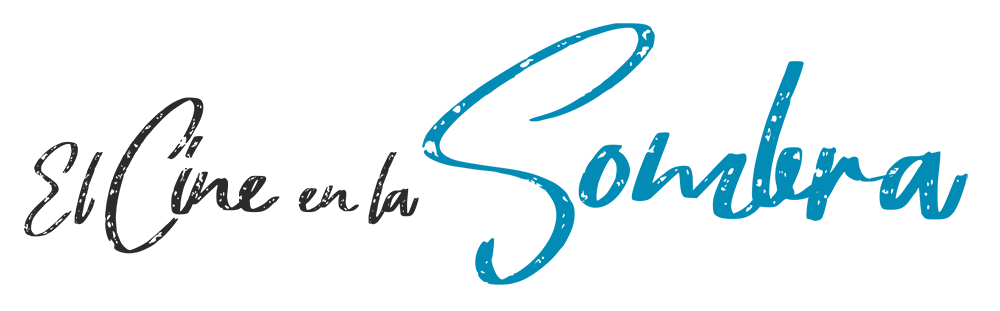 Logo El Cine en la Sombra Letras negras y azules que conforman el logotipo de El Cine en la Sombra